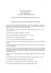 Arrêté Municipal n°2002/100 du 8 février 2002 relatif à la lutte contre les bruits de voisinage