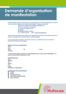 Demande d'organisation de manifestations